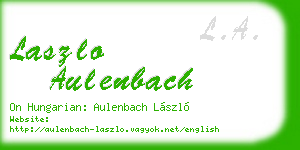 laszlo aulenbach business card